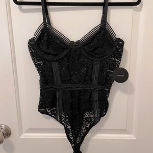 Lulu’s Black Lace Bodysuit